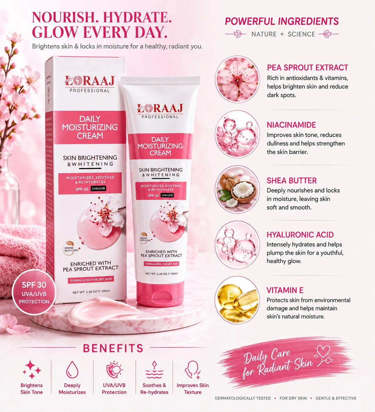 LORAAJ DERMA Loraaj Professional Daily Moisturizing Cream 100ml