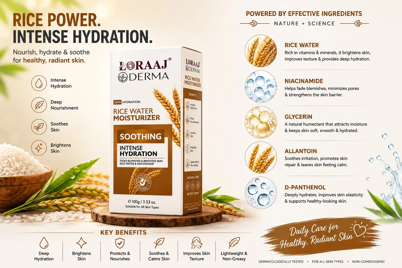 LORAAJ DERMA Loraaj Derma Rice Water Moisturizer 100ml
