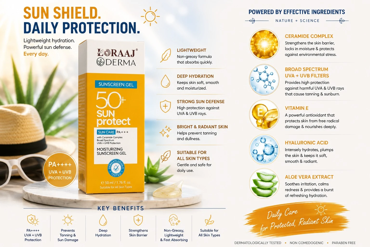 LORAAJ DERMA Loraaj Derma Sunscreen SPF 50+ Gel 50ml